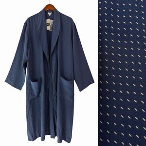 NWT Grigioperla La Perla 100% Silk Robe Navy Blue Micro Dot Italian Loungewear